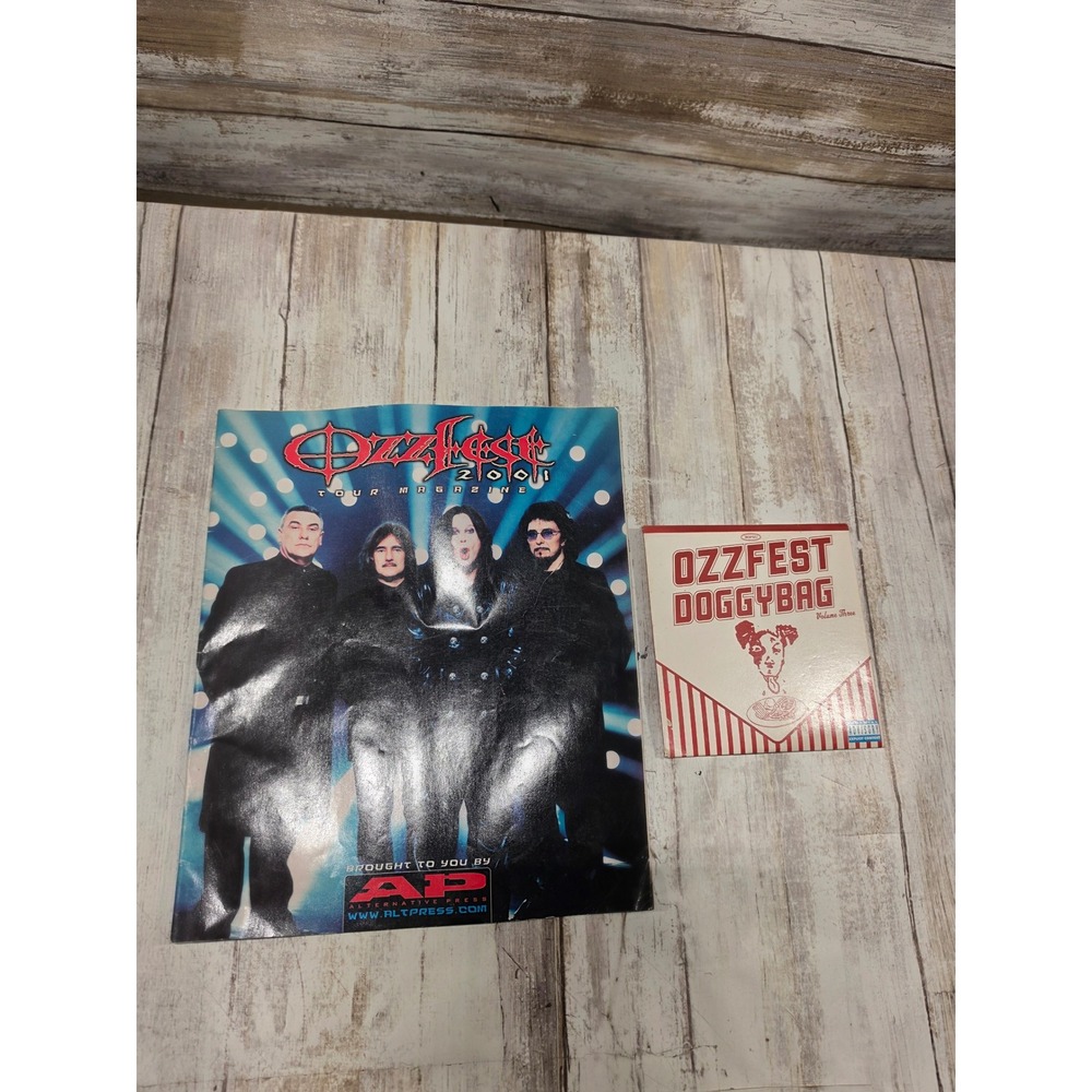Vintage Ozzfest 2001 Tour Magazine & Ozzfest Doggybag Vol 3 CD Sampler Set